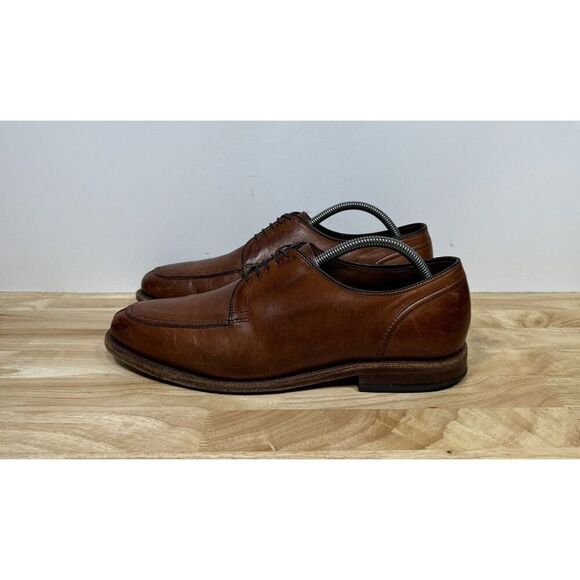 Allen Edmonds LaSalle Mens Size 9 D Brown Leather Apron Split Toe Derby Shoes - Picture 3 of 8